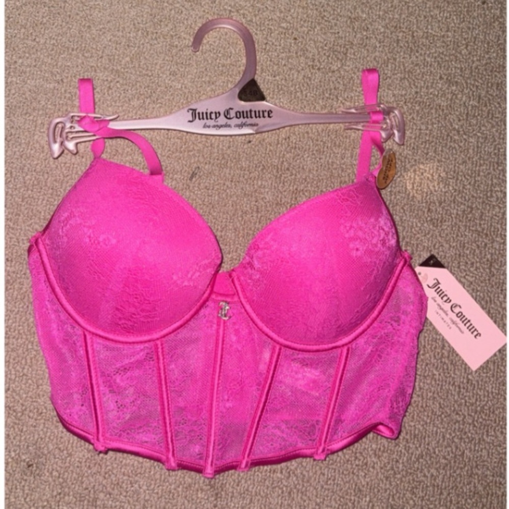 Juicy Couture Vibrant Pink Lace Bra